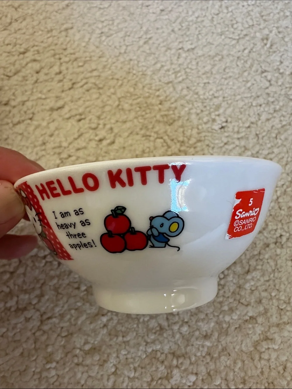 Hello Kitty Kids Red Ceramic Bowl and Mug Set